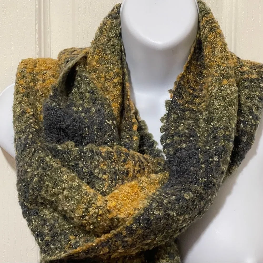 Dennis Basso Wool Ombre Gold Yellow Gray Scarf